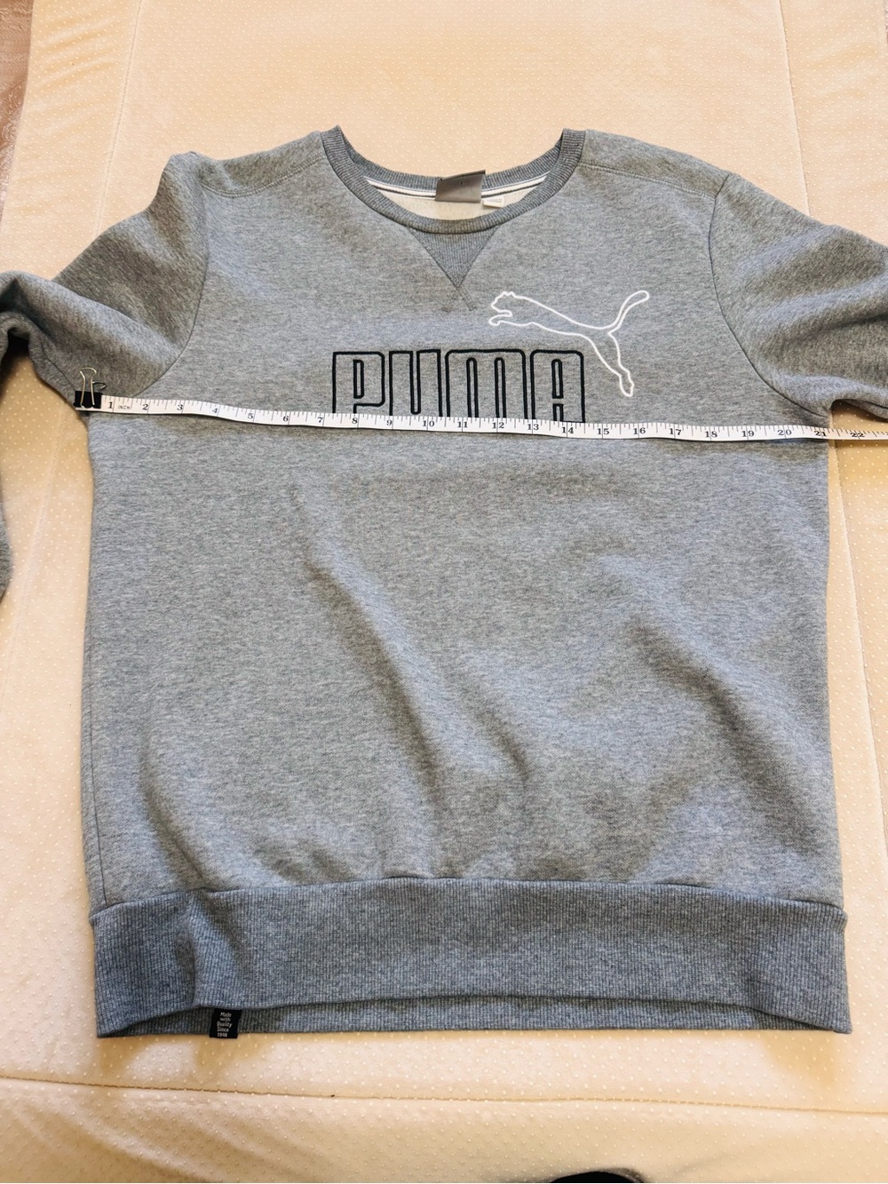 Puma Gray Crewneck Sweatshirt with Logo - Picture 7 of 9